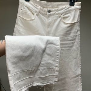 High Waist Wide Leg White Denim Size 8 MAILUEN